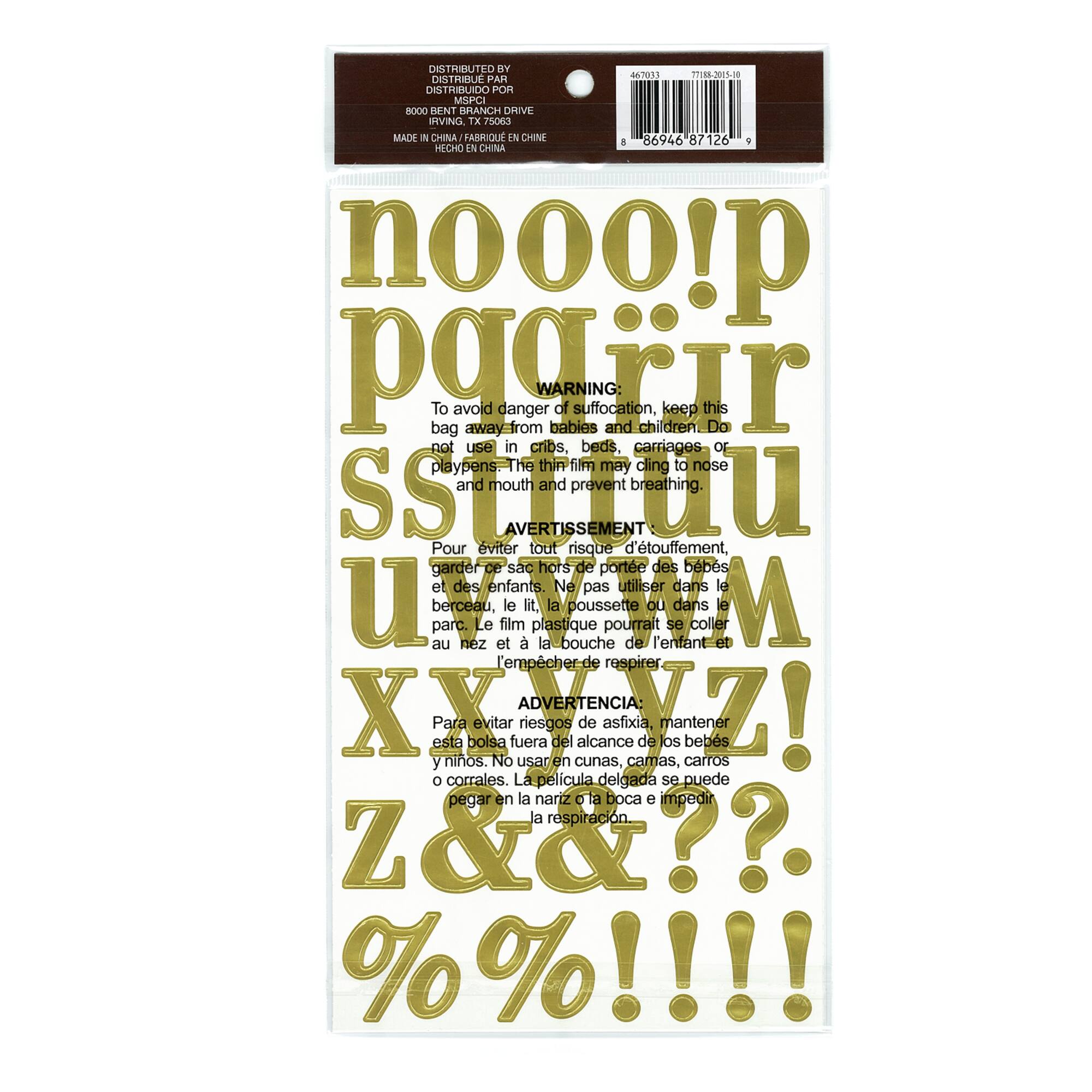 12 Pack: Gold Foil Alphabet Stickers by Recollections™